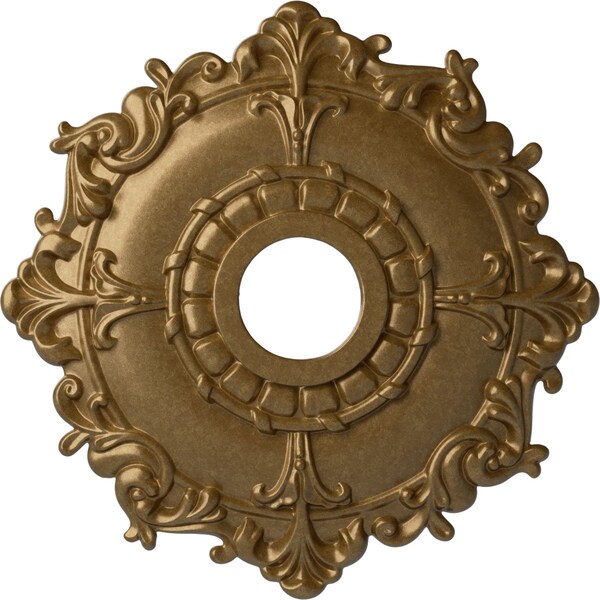 Ekena Millwork Riley Ceiling Medallion (Fits Canopies up to 4 5/8"), 18"OD x 3 1/2"ID x 1 1/2"P, Pale Gold CM18RLPAS - main